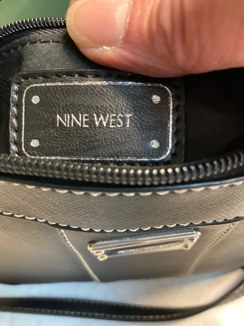 Nine West Black Crossbody Wristlet with Contrast Stitching